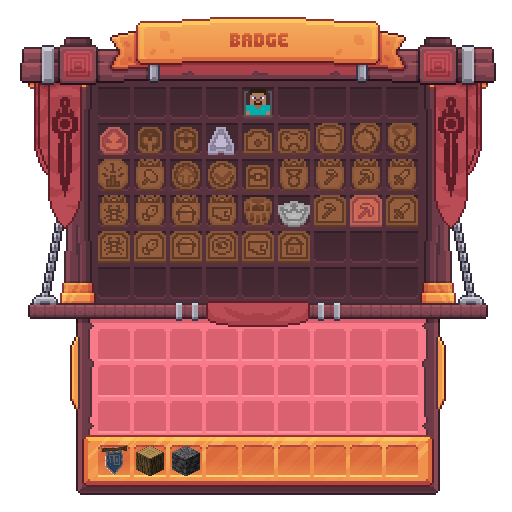 Visuel de l'inventaire des badges