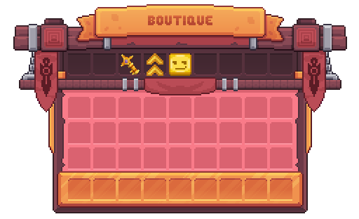 Visuel de l'inventaire de la boutique en jeu