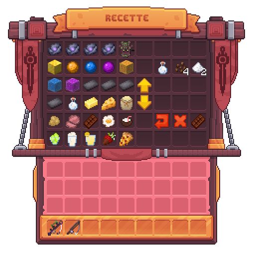 Visuel de la recette du chocolat dans le multiblock établi