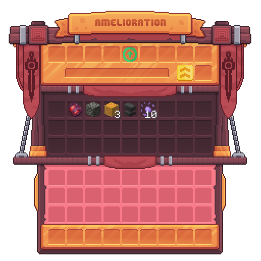 Visuel de l'inventaire de'amélioration du multiblock forge