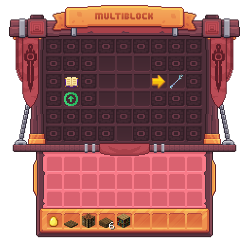 Visuel de l'interface du multiblock forge