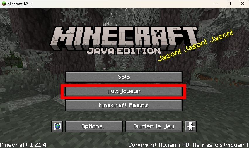 Visuel du menu du jeu