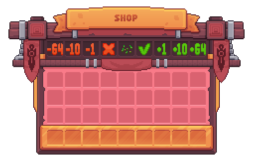 Visuel de l'inventaire d'achat de l'adminshop