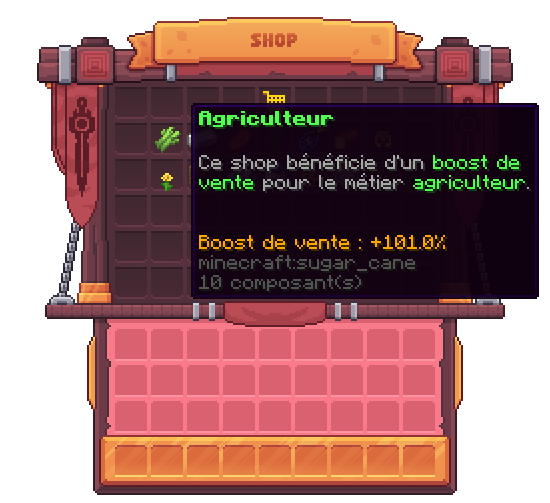 Visuel d'un bonus de vente affiché dans l'adminshop