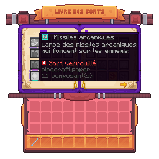 Description d'un sort dans le livre des sorts