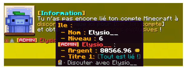 Visuel d'un titre affiché dans le tchat