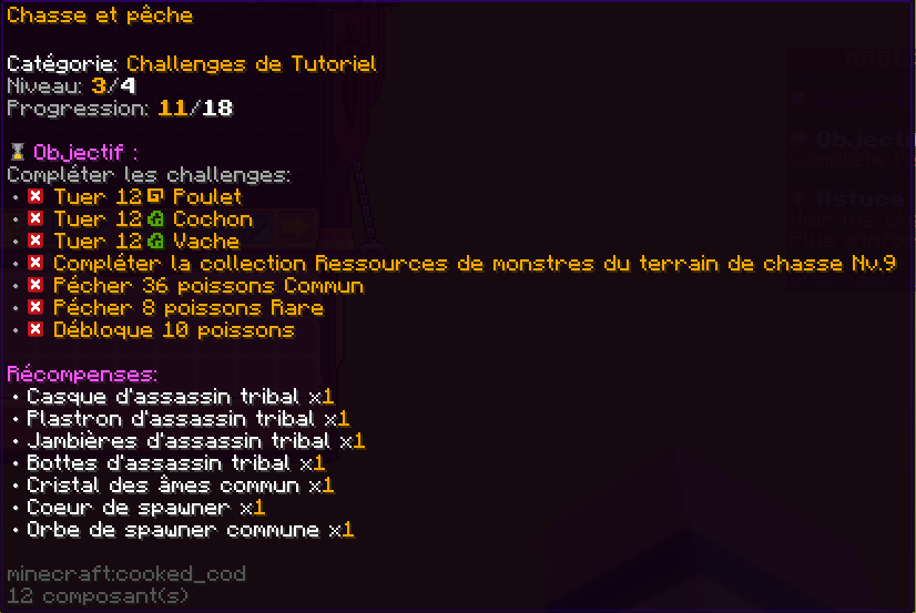 Exemple d'étape de challenge de tutoriel